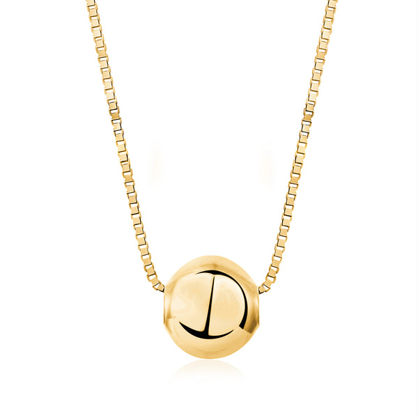 Floating Ball Pendant Necklace 14K Yellow Gold Polished