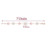 14K Rose Gold Bracelet Flower Shape Cabochon Pink Opal and Mother of Pearl Italy 7"