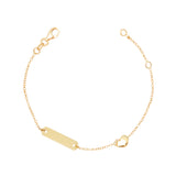 Heart ID Bracelet in 14k Gold with CZ
