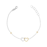 Heart Bracelet in 14k White Yellow and Rose Gold with CZ