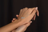 UNICORNJ Adult Tweens Teens 14k White Gold Cubic Zirconia Pave Love Bracelet 7" Italy