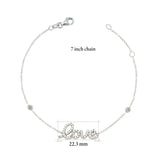 UNICORNJ Adult Tweens Teens 14k White Gold Cubic Zirconia Pave Love Bracelet 7" Italy