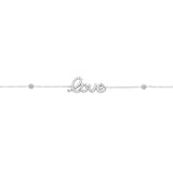 UNICORNJ Adult Tweens Teens 14k White Gold Cubic Zirconia Pave Love Bracelet 7" Italy