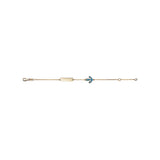 14K Yellow Gold Kids Boys Girls ID Bracelet Anchor Charm with Blue Enamel Italy