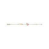 14K Yellow Gold Kids Girls ID Bracelet Cute Unicorn Charm with Pink Enamel Italy