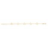 14K Yellow Gold Butterfly Bracelet Polished Open Small in Line Italy 7"