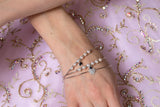 Heart Pave Bangle Bracelet in 14k White Gold with CZ Pave