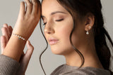 Heart Pearl Bangle Bracelet in 14k White Gold
