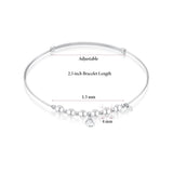 Heart Pearl Bangle Bracelet in 14k White Gold
