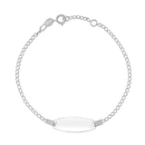 14k Gold ID Bracelet Engravable Girls Boys Kids Baby Curb Chain Made in Italy