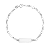 14k Gold ID Bracelet Engravable Girls Boys Kids Baby Figaro Chain Made in Italy