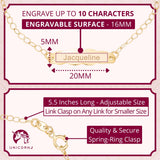 14k Gold ID Bracelet Engravable Girls Boys Kids Baby Gold Heart Charm Curb Chain Made in Italy