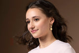 14K Yellow Gold Graduated Double Dangle Teardrop Brushed or Polished and Pave CZ Leverback Earrings