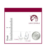 UNICORNJ 14K White Gold Freshwater Cultured Pearl Leverback Earrings with CZ Italy