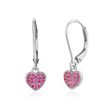 UNICORNJ Children's Tweens Sterling Silver 925 Cubic Zirconia Dangle Leverback Earrings Italy