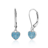 UNICORNJ Children's Tweens Sterling Silver 925 Cubic Zirconia Dangle Leverback Earrings Italy