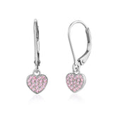 UNICORNJ Children's Tweens Sterling Silver 925 Cubic Zirconia Dangle Leverback Earrings Italy