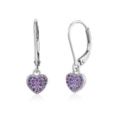 UNICORNJ Children's Tweens Sterling Silver 925 Cubic Zirconia Dangle Leverback Earrings Italy