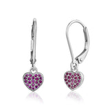 UNICORNJ Children's Tweens Sterling Silver 925 Cubic Zirconia Dangle Leverback Earrings Italy