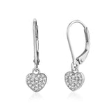 UNICORNJ Children's Tweens Sterling Silver 925 Cubic Zirconia Dangle Leverback Earrings Italy