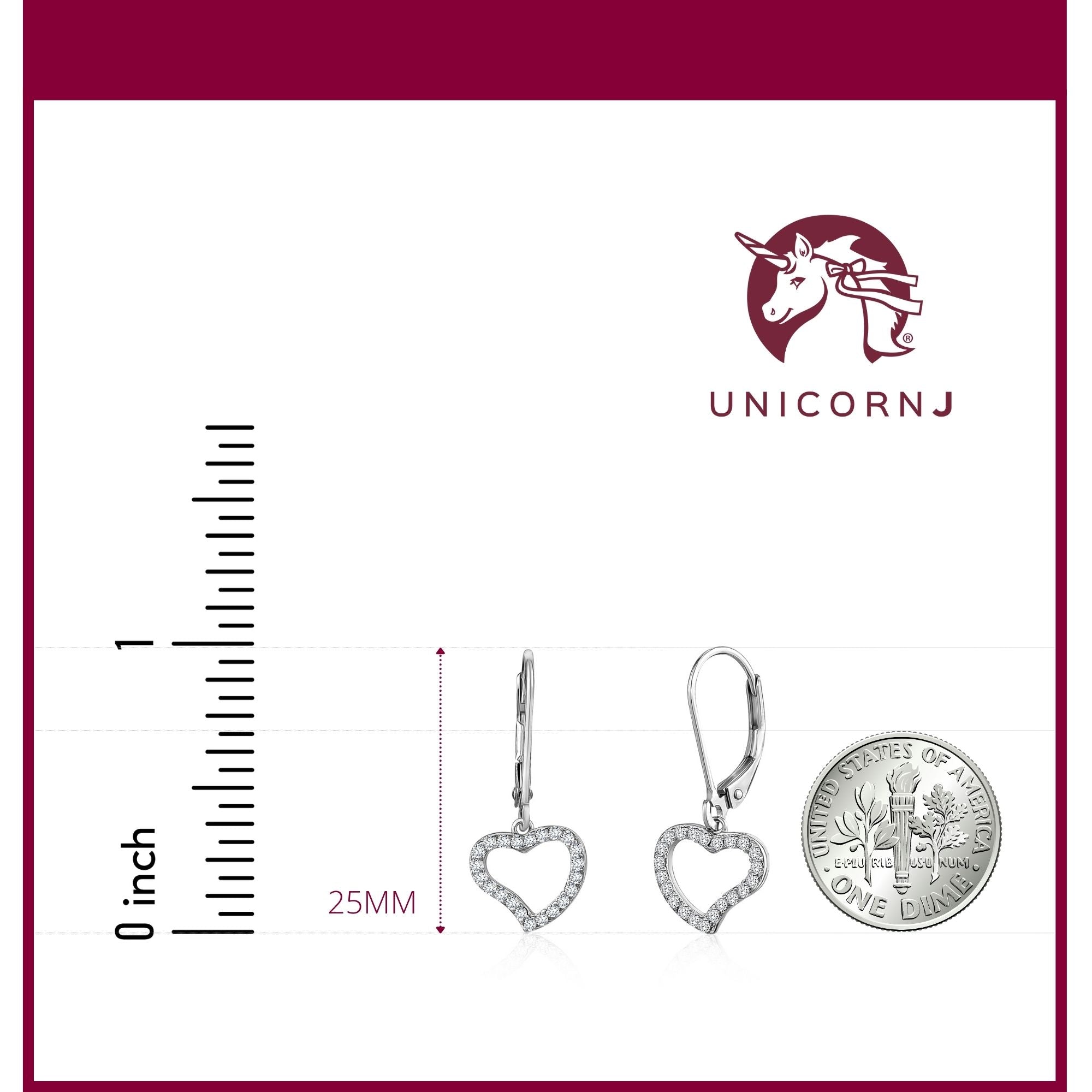 925 Sterling Silver Pastel Pink Blue Purple Heart Unicorn Stud Earrings For Kids – Nickel-Free