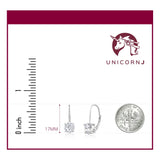 Sterling Silver 925 CZ or Gold Plated Solitaire Leverback Earrings Basket Setting 7mm