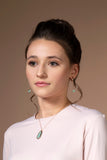 UNICORNJ Sterling Silver Rose Gold Plated Heart Leverback Earrings Long Dangle Drop with Simulated Stone