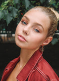 Sterling Silver Rose Gold Plated Girls Heart Dangle Leverback Earrings Initial Engraved Letters A-Z