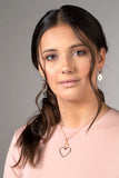 Sterling Silver Rose Gold Plated Girls Round Disc Dangle Leverback Earrings with Engraved Heart