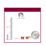 UNICORNJ 14K Yellow Gold Childrens Cute Post Stud Earrings with Enamel Italy