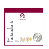 14K Yellow Gold White Gold and Red Heart Earrings Pave Simulated Diamonds