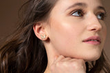 UNICORNJ Childrens 14k White Yellow Gold Cubic Butterfly Stud Post Earrings