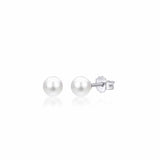 UNICORNJ 14K White Gold Freshwater Cultured Pearl Post Stud Earrings 5 6 or 7mm Italy
