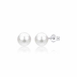 UNICORNJ 14K White Gold Freshwater Cultured Pearl Post Stud Earrings 5 6 or 7mm Italy