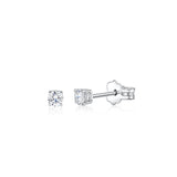 UNICORNJ 14K White Gold 4 Prong Basket Setting Simulated Diamond CZ Post Stud Earrings Italy