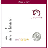 Ball Stud Earrings 14K Yellow Gold Polished Shiny Italy UNICORNJ 5mm