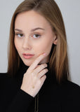 14K Yellow Gold Puff Star Stud Earrings Polished Shiny Small Italy