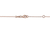 14K Rose Gold Pendant Necklace Double Heart Drop Heart Shape Cabochon Pink Opal and Mother of Pearl Italy 17"