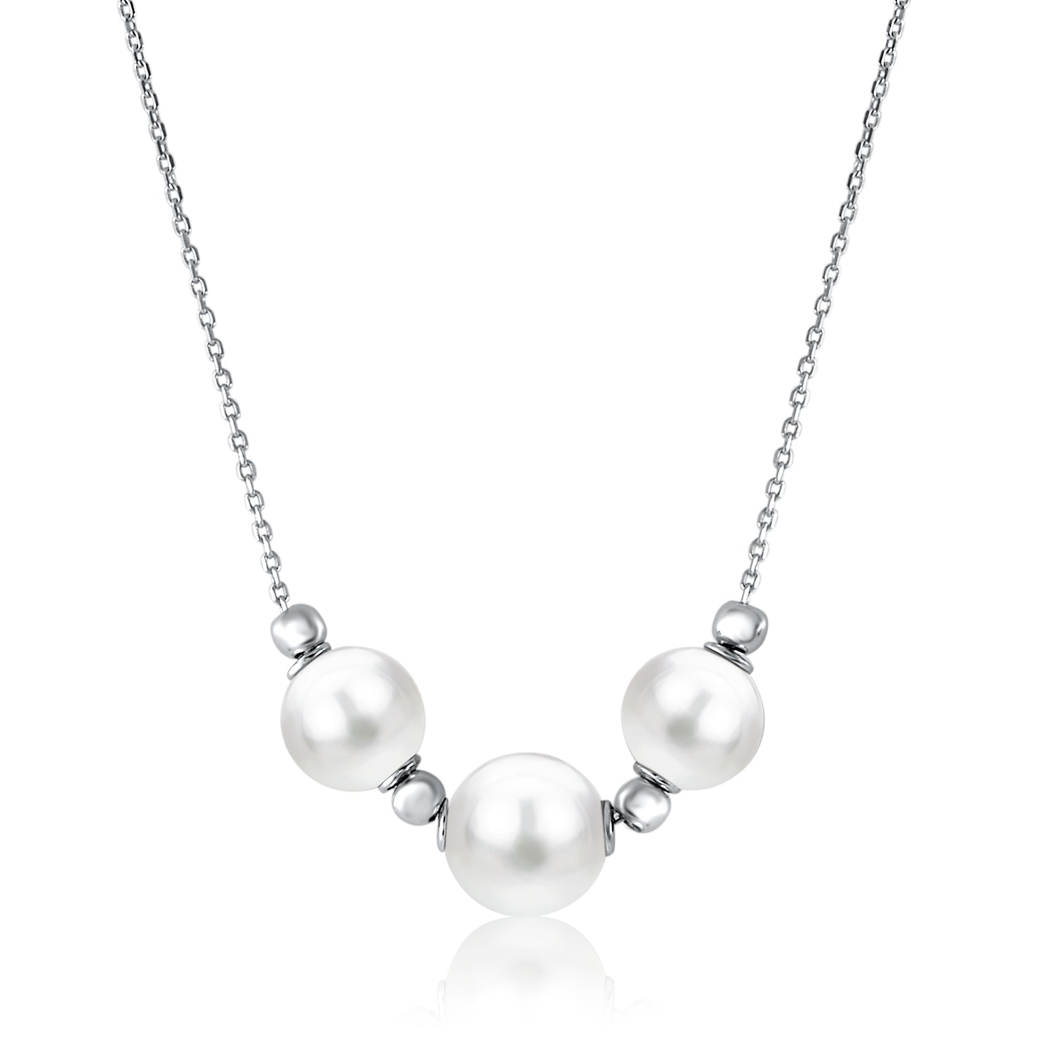 Pearl Necklace Pendant Necklace in 14k White Gold