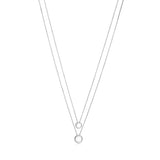 Sterling Silver High Polished Double Layer Ball Necklace Pendant on Cable Chain 19"