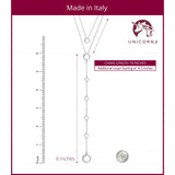 Sterling Silver High Polished Double Layer Long Drop Y Shape with Ball Accent Necklace Pendant on Cable Chain 18"