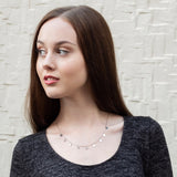 Sterling Silver Multiple Mini Discs Necklace flat Cable Chain 18"