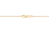 14K Yellow Gold Heart Pendant Necklace Sideways Outline with Simulated Diamonds Italy 16.5"