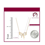 Bow Pendant Necklace in 14K Yellow or White Gold with CZ