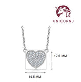 Heart Pendant Necklace in Sterling Silver with CZ Pavé