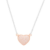 Heart Pendant Necklace in Sterling Silver with CZ Pavé