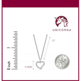Heart Pendant Necklace in Sterling Silver with CZ Pavé