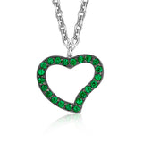 Heart Pendant Necklace in Sterling Silver with CZ Pavé