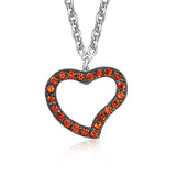 Heart Pendant Necklace in Sterling Silver with CZ Pavé