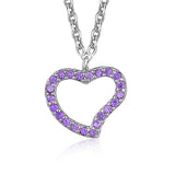 Heart Pendant Necklace in Sterling Silver with CZ Pavé